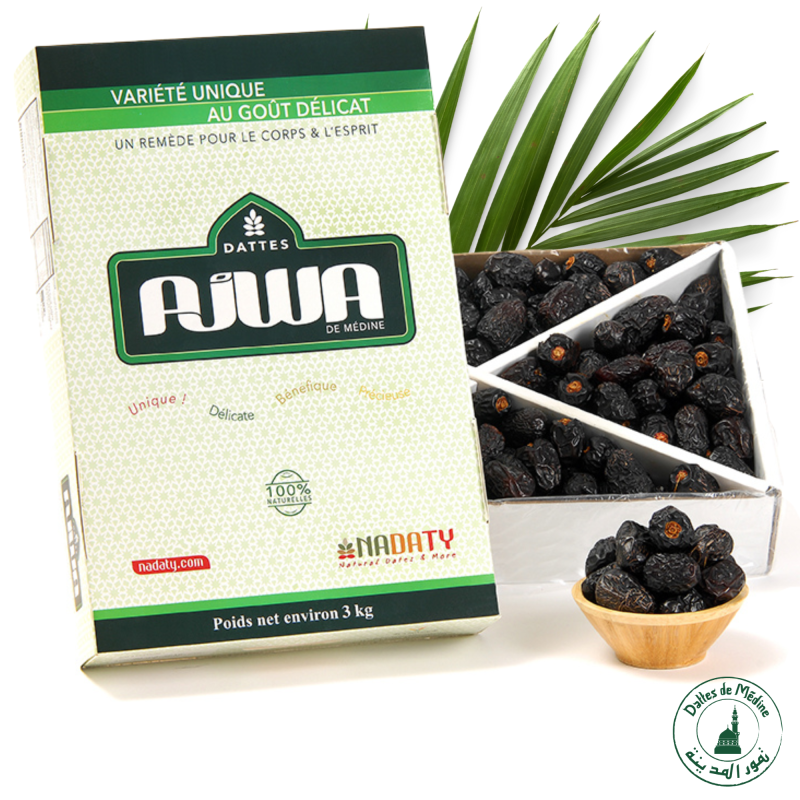 Dattes Ajwa de Médine Prémium 8 X 800g (6.4 Kg)